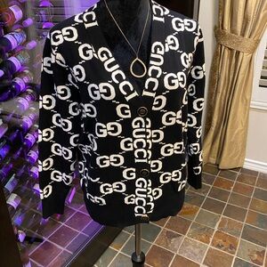 Gucci Monogram Black and White Cardigan